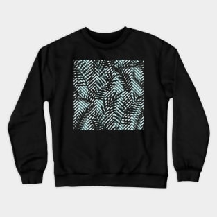 black leaves on pine and mint chevron Crewneck Sweatshirt